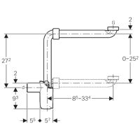 Vorschau: Geberit Raumsparsiphon für Waschtisch, Ø 32mm x 1 1/4", Abgang horizontal