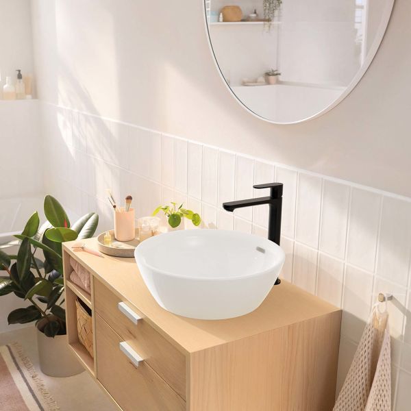 Hansgrohe Rebris S Einhebel-Waschtischarmatur 240 CoolStart für Waschschüsseln, schwarz matt 72580670