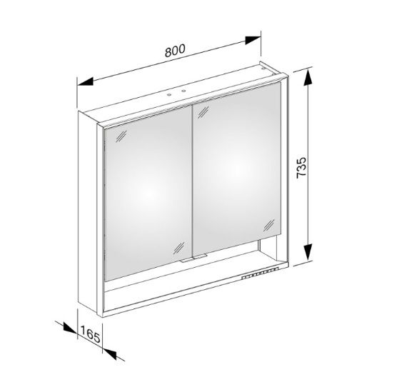 Keuco Royal Lumos Spiegelschrank für Wandvorbau, 80x73,5cm