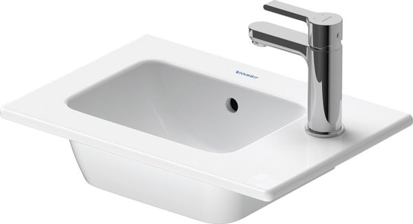 Duravit ME by Starck Handwaschbecken 43x30cm mit Hahnloch, mit Überlauf, WonderGliss, weiß seidenmatt