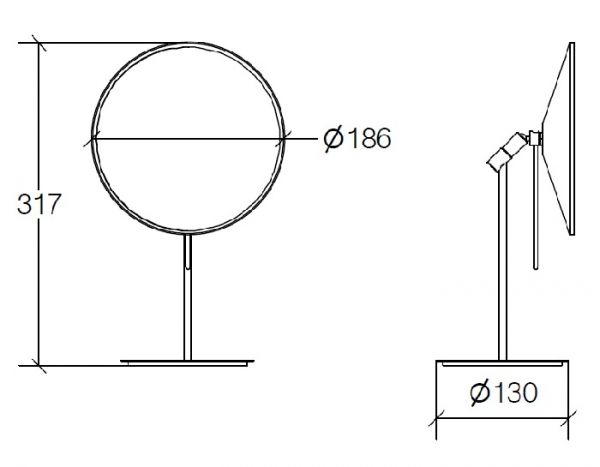 lineabeta MEVEDO Vergrößerungsspiegel Standmodell Ø18,6cm, chrom