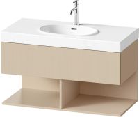 Duravit Balcoon Waschtischunterschrank 100cm, 1 Schublade, 2 offene Fächer, sandbeige matt 