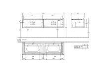 Vorschau: Villeroy&Boch Legato Waschtischunterschrank 160x50cm für Aufsatzwaschtisch, 2 Auszüge glossy white B76700DH1