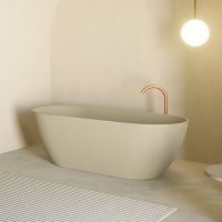 RIHO Solid Surface Bilbao Badewanne 170x80cm, freistehend, pebble grey