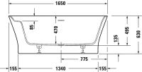 Vorschau: Duravit Cape Cod freistehende Badewanne oval 165x78cm, weiß