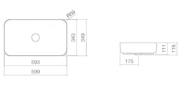 Alape SR-Serie Schalenbecken, rechteckig, 60x35cm, silk matt ProShield SB.SR650