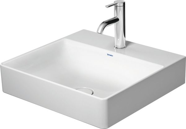 Duravit DuraSquare Waschtisch 50x47cm, ohne Überlauf, ohne Wondergliss, mit nicht verschließbarem Ablaufventil, weiß 2353500071