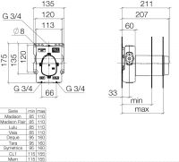 Vorschau: Dornbracht xTOOL UP-Thermostatmodul ohne Mengenregulierung 3/4"