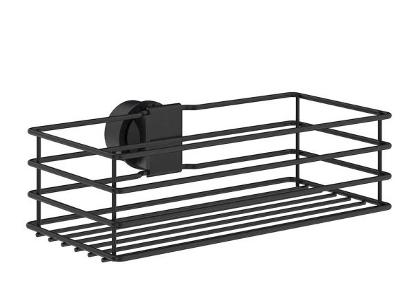 Smedbo Duschkorb für Ø 18 bis 24mm Brausestange, schwarz BB1206