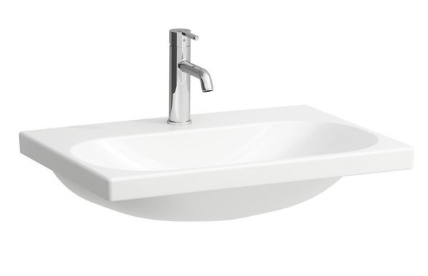 Laufen Lua Aufsatzwaschtisch wandmontiert, Unterseite geschliffen 65x46cm, weiß H8160844001561