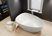 RIHO Solid Surface Toledo freistehende Badewanne 158x110x62 cm, weiß seidenmatt BS55005