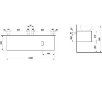 Vorschau: Laufen IL BAGNO ALESSI One Schubladenelement 1600, Ausschnitt rechts, zu Waschtisch H818974
