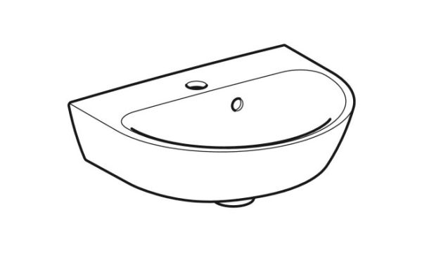 Geberit Renova Handwaschbecken mit 1 Hahnloch, mit Überlauf, 45x36cm, weiß 500375011_1
