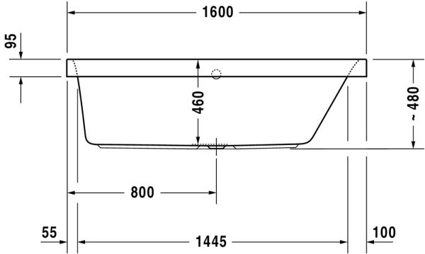 Duravit Happy D.2 Einbau-Badewanne rechteckig, Rückenschräge rechts, 160x70cm, weiß