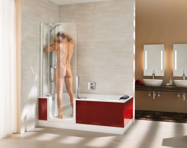 Artweger Twinline 2 Duschbadewanne für Duschtür 180x80cm, weiß