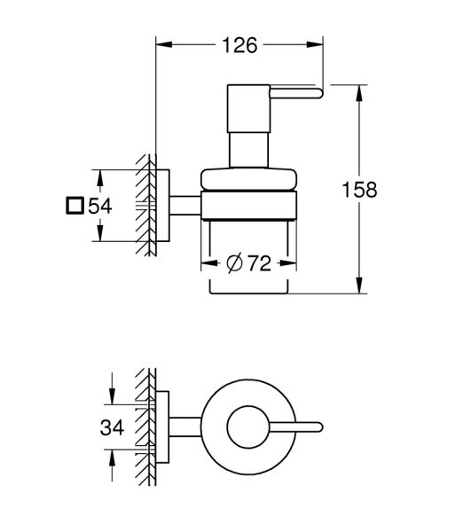 Grohe QuickFix Start Cube Seifenspender mit Halter, zum Kleben oder Bohren