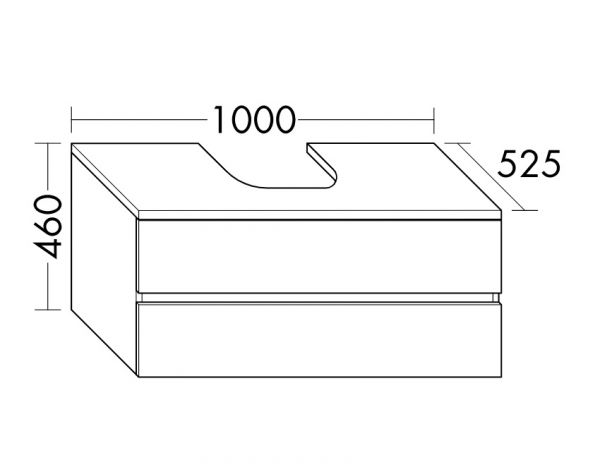 Burgbad Cube Waschtischunterschrank 100x52,5cm passend zu Grohe Cube, 2 Auszüge