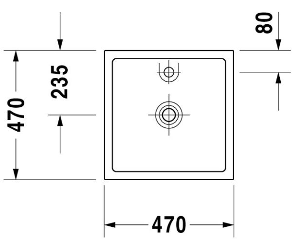 Duravit Starck 1 Aufsatzbecken 47x47cm weiss 0387470027