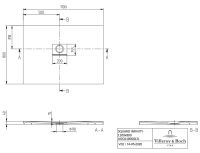 Vorschau: Villeroy&Boch Squaro Infinity Quaryl®-Duschwanne, Eckeinbau links gegen Wand, 110x80cm UDQ1180SQI2LV-1S
