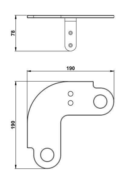 Giese Slimbord Eck-Ablage mit Halter für Rasierer, Befestigung rechts, holzoptik