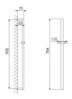 Vorschau: Steinberg Brausestange mit Gleiter, 90cm, chrom