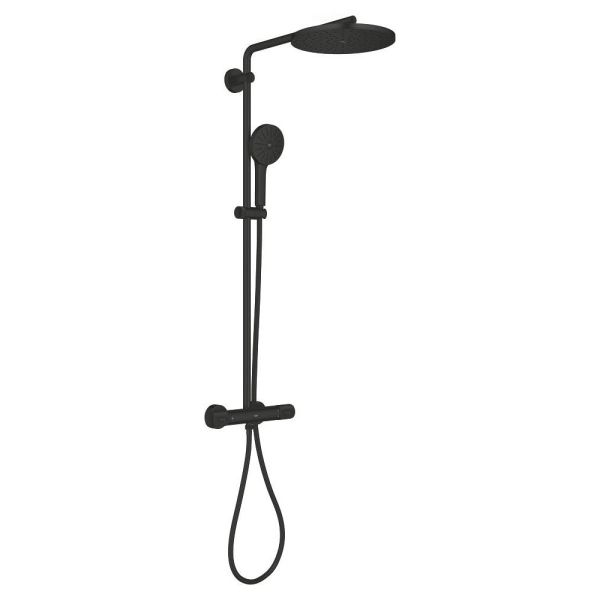 Grohe Vitalio Joy+ CoolTouch System 280 Duschsystem mit Thermostatbatterie, Aufputz, schwarz matt