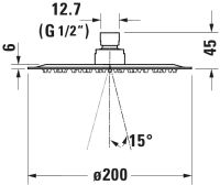 Vorschau: Duravit Kopfbrause rund 20cm, chrom