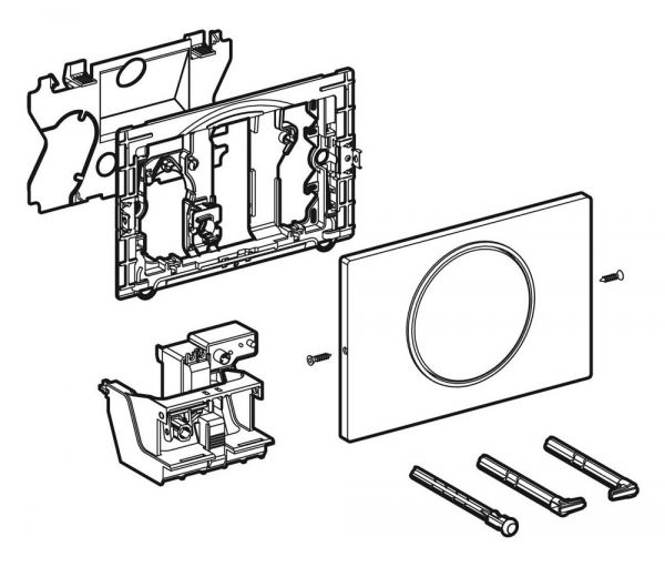 Geberit Sigma10 Betätigungsplatte Netzbetrieb, für Stützklappgriff, Funk, edelstahl gebürstet/pol.