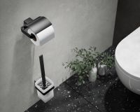 emco loft Toilettenbürstengarnitur Kristallglas satiniert, schwarzchrom gebürstet 051500500