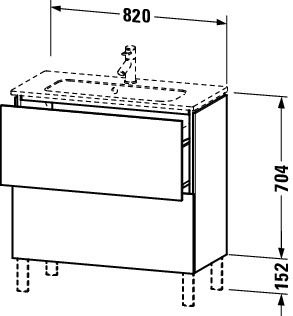 Duravit L-Cube Waschtischunterschrank bodenstehend 82x39cm mit 2 Schubladen für ME by Starck 234283