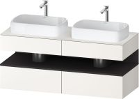 Vorschau: Duravit Qatego Unterschrank für 2 Aufsatzbecken 140x55cm in weiß supermatt Antifingerprint, mit offenem Fach in graphit supermatt Antifingerprint QA4767