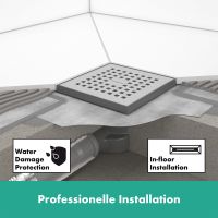 Vorschau: Hansgrohe RainDrain Point Komplettset Punktablauf 10x10cm, edelstahl gebürstet