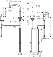 Vorschau: Hansgrohe Metris Select M71 2-Loch-Küchenarmatur sBox 73825000