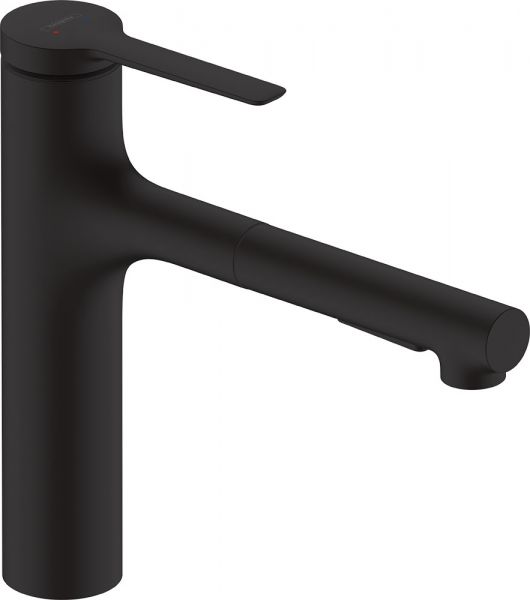 Hansgrohe Zesis M33 Küchenarmatur ausziehbar 2jet schwarz matt 74801670