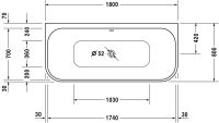 Vorschau: Duravit Happy D.2 Vorwand-Badewanne rechteckig 180x80cm, weiß