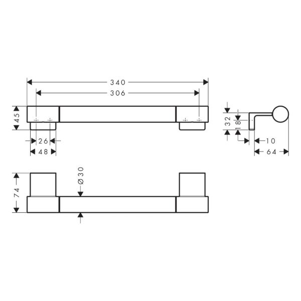 hansgrohe AddStoris S Haltestange, brushed bronze