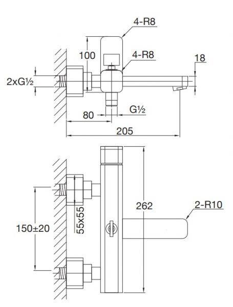 Steinberg Serie 230 Aufputz-Einhebelmischer für Wanne, chrom