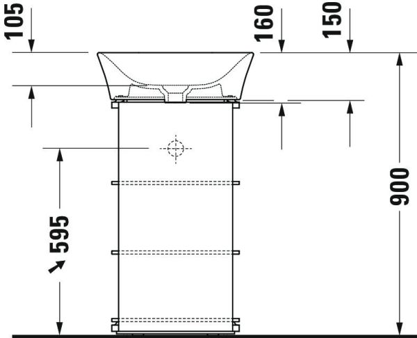 Duravit White Tulip Waschtisch rund Ø50cm, ohne Überlauf, mit Wondergliss, mit nicht verschließbarem Ablaufventil, weiß 23655000701