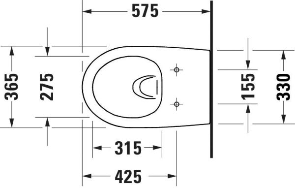 Duravit Architec Wand-WC 57,5x36,5cm, rund, rimless, Durafix, weiß