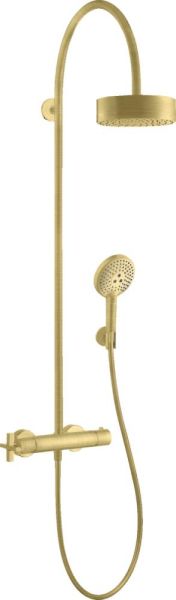 Axor Citterio Showerpipe mit Thermostat und Kopfbrause 180 1jet brushed brass