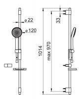 Vorschau: Hansa Hansaactivejet Wandstangen-Set 970mm, 1-strahlig, hellgrau/chrom