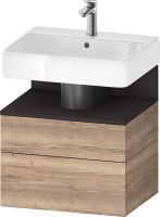 Vorschau: Duravit Qatego Waschtischunterschrank 59x47cm in eiche marmoriert, mit offenem Fach in graphit supermatt Antifingerprint QA4393