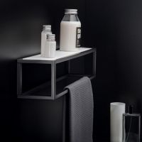 Vorschau: Cosmic The Grid Handtuchstange mit Ablage 55cm, schwarz matt-weiß matt 2683665 1