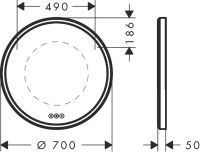 Vorschau: Hansgrohe Xarita S Spiegel m. LED-Beleuchtung rund 70cm, hinterleuchtet, Berührungssensor, weiß matt