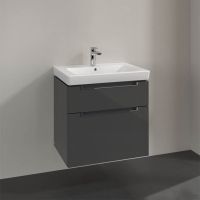 Vorschau: Villeroy&Boch Subway 2.0 Waschtischunterschrank 63,7x59cm, 2 Auszüge, für Waschbecken 7113FA01 glossy grey A91010FP