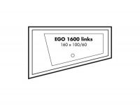 Vorschau: Polypex EGO 1600 links Eckbadewanne 160x100/60cm