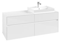 Vorschau: Villeroy&Boch Collaro Waschtischunterschrank passend zu Aufsatzwaschtisch 4A336G, 4 Auszüge, 140cm, glossy white, C08600DH