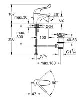 Vorschau: Grohe Euroeco Special Einhand-Sicherheitsmischbatterie 1/2" für Waschtisch, chrom