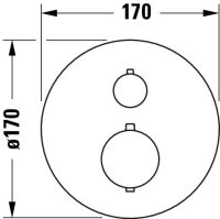 Vorschau: Duravit Duschthermostat Unterputz rund, schwarz matt