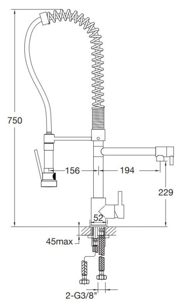 Steinberg Serie 100 Küchenarmatur mit schwenkbarem Auslauf und Handbrause